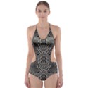 Dark Aztec Cut-Out One Piece Swimsuit View1