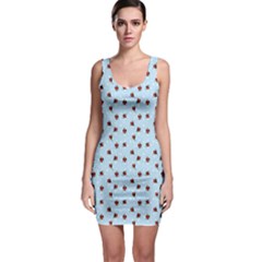 Light Blue Cute Red Birds White Snowflakes Pattern Bodycon Dress Bodycon Dress by CoolDesigns