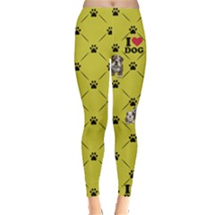 Mustard Yellow Dog Leggings  by CoolDesigns