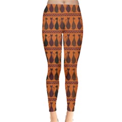 Brown Pattern Of Tribal Elegance African Cats Women s Leggings