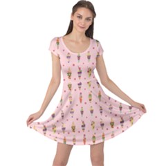 Pink Ice Cream Pattern Cap Sleeve Dress by CoolDesigns