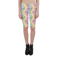 Colorful Pastel Rainbow Petals Cropped Leggings by CoolDesigns