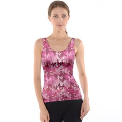 Purple Valentine Pattern With Transparent Pink And Purple Butterflies Tank Top by CoolDesigns