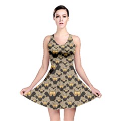 Brown Pattern With Owl Reversible Skater Dress