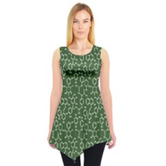 Green Organic Chemistry Pattern With Formulas Sleeveless Tunic Top by CoolDesigns