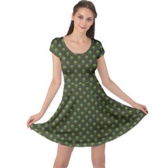 Green Pattern Clover St Patrick Cap Sleeve Dress by CoolDesigns