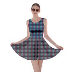Dark Abstract Geometric Pattern Design Skater Dress