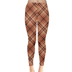Orange Yellow And Brown Pattern Leggings by CoolDesigns