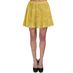 Yellow Pattern Banana And Splashes Skater Skirt by CoolDesigns