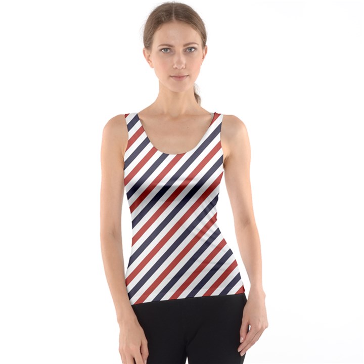 Red Barber Pole Pattern Barber Texture Tank Top