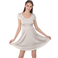 Gray White Abstract Rhombus Lace Pattern Cap Sleeve Dress by CoolDesigns
