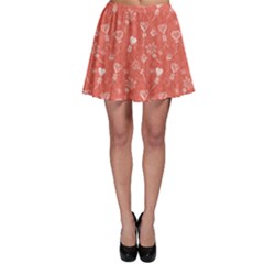 Pink Balloon Hearts Pattern Skater Skirt by CoolDesigns