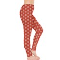 Red Red With White Snowflakes Pattern Leggings View4