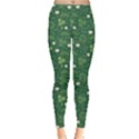 Green Hand Drawn Pattern With Celtic Elements Leggings View1