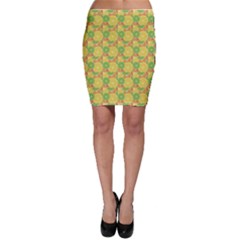 Yellow Citrus Pattern Wallpaper Bodycon Skirt by CoolDesigns
