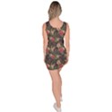 Colorful Tropical Floral Pattern Plumeria Hibiscus Flowers Bodycon Dress View4