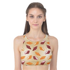 Orange Texture Two Sea Shells Gold Tank Bikini Top by CoolDesigns