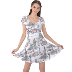 Gray With London S Big Ben Stylish Design Cap Sleeve Dress by CoolDesigns