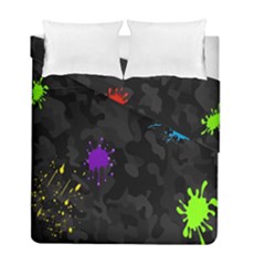 Black Camo Spot Green Red Yellow Blue Unifom Army Duvet Cover Double Side (full/ Double Size) by Alisyart