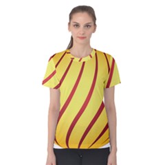 Yellow Striped Easter Egg Gold Women s Cotton Tee