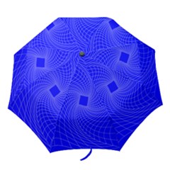 Blue Perspective Grid Distorted Line Plaid Folding Umbrellas by Alisyart