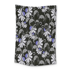 Flourish Floral Purple Grey Black Flower Small Tapestry
