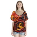 Lava Active Volcano Nature Flutter Sleeve Top View1