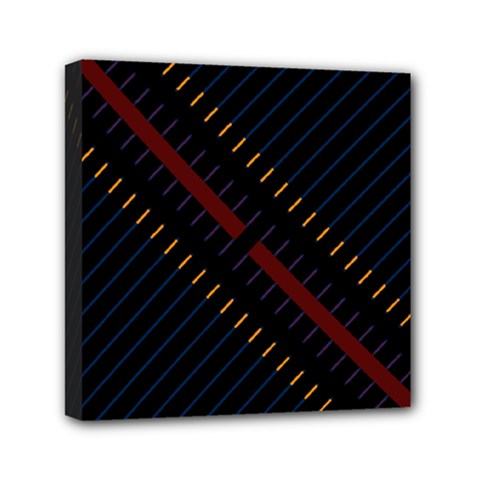 Material Design Stripes Line Red Blue Yellow Black Mini Canvas 6  X 6 