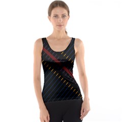 Material Design Stripes Line Red Blue Yellow Black Tank Top