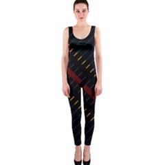 Material Design Stripes Line Red Blue Yellow Black Onepiece Catsuit by Alisyart