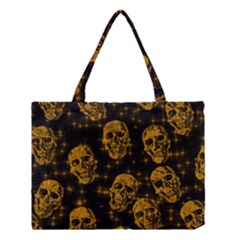 Sparkling Glitter Skulls Golden Medium Tote Bag by ImpressiveMoments