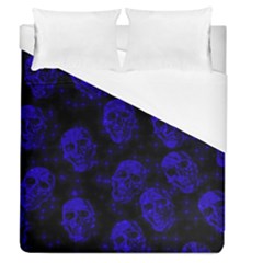 Sparkling Glitter Skulls Blue Duvet Cover (queen Size) by ImpressiveMoments