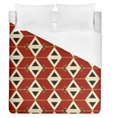 Triangle Arrow Plaid Red Duvet Cover (queen Size)