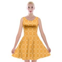 Yellow Circles Velvet Skater Dress by Alisyart