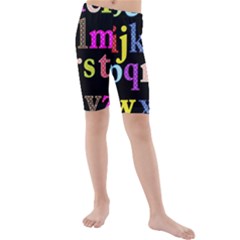 Alphabet Letters Colorful Polka Dots Letters In Lower Case Kids  Mid Length Swim Shorts by Simbadda