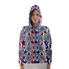 Digital Patterned Ornament Computer Graphic Hooded Wind Breaker (women) by Simbadda