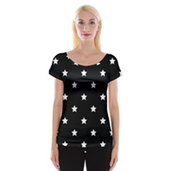Stars Pattern Women s Cap Sleeve Top by Valentinaart