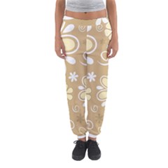 Flower Floral Star Sunflower Grey Women s Jogger Sweatpants by Mariart