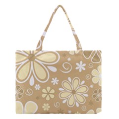 Flower Floral Star Sunflower Grey Medium Tote Bag by Mariart