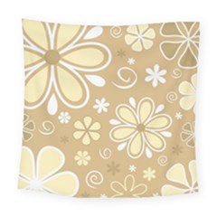 Flower Floral Star Sunflower Grey Square Tapestry (large) by Mariart