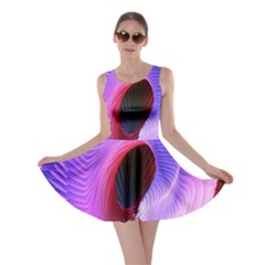 Digital Art Spirals Wave Waves Chevron Red Purple Blue Pink Skater Dress by Mariart