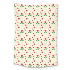 Flower Floral Sunflower Rose Star Red Green Large Tapestry by Mariart