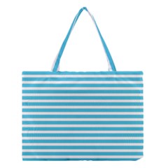 Horizontal Stripes Blue Medium Tote Bag