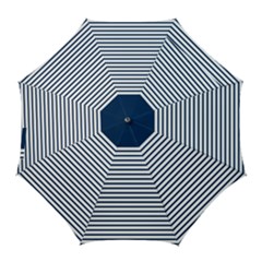 Horizontal Stripes Blue White Line Golf Umbrellas by Mariart