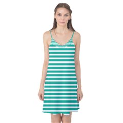 Horizontal Stripes Green Teal Camis Nightgown