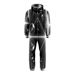 Black And White Bubbles On Black Hooded Jumpsuit (kids) by Simbadda