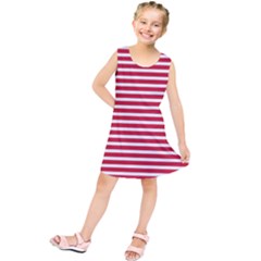 Horizontal Stripes Red Kids  Tunic Dress by Mariart