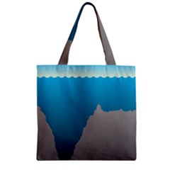 Mariana Trench Sea Beach Water Blue Zipper Grocery Tote Bag by Mariart