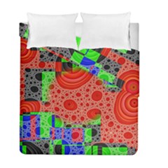 Background With Fractal Digital Cubist Drawing Duvet Cover Double Side (full/ Double Size) by Simbadda