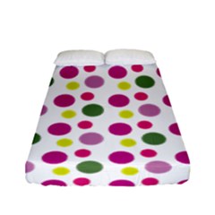 Polka Dot Purple Green Yellow Fitted Sheet (full/ Double Size) by Mariart